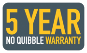 5 Year No Quibble Warranty